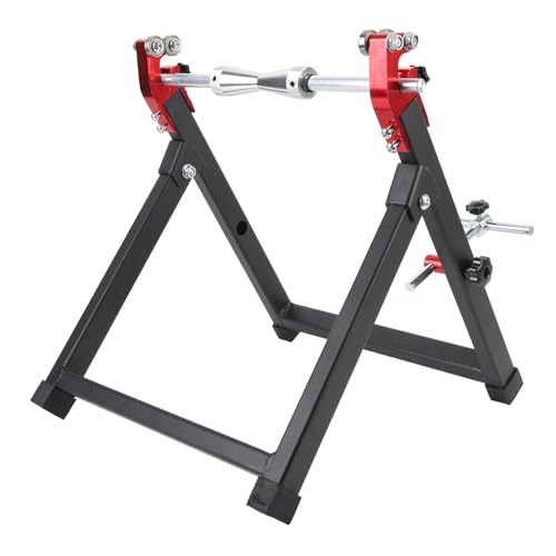 Pomya Wheel Balancer Stand, Portable Foldable Adjustable Rim Truing and Tire Balancing Tool with Center Alignment Cones, for Sport Bike and Dirt Bike Wheels