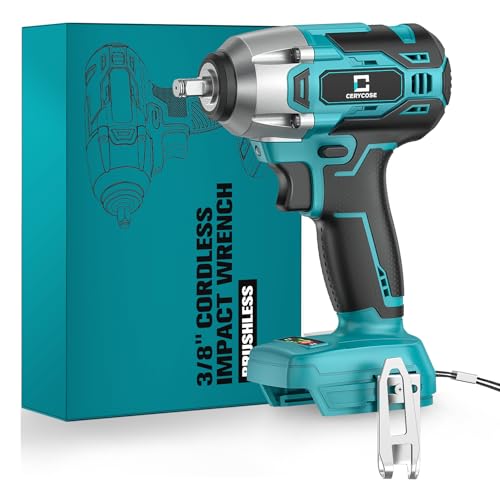 Cordless Impact Wrench for Makita Battery: 250FT-LBS 3/8 inch Impact Gun Brushless Electric Includes LED Work Light - 2400RPM Impact Driver Wrench - Bare Tool Only - color: For Makita 3/8 250ft-lbs Bare Tool