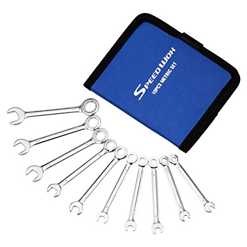 SPEEDWOX 10 Pcs Mini Combination Wrench Set, 4-11mm Open and Box End for Automotive, Industry, Electronics, Mechanic, Home, Hobby - High Carbon Steel - size: Metric