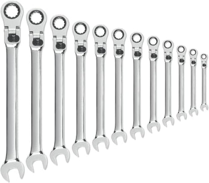 GearWrench 12 Pc. 12 Pt. XL Locking Flex Head Ratcheting Combination Wrench Set, Metric - 85698 (Pack of 6) - size: 12 Pc. 12 Pt. (Pack of 6)