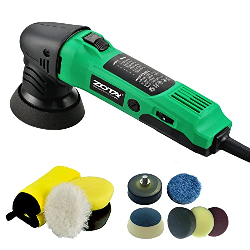 ZOTA Mini Polisher, 2-inch/ 3inch Car Buffer Polisher with 8mm Random Orbital,Car Polishers and Buffers for Car Detailing,Variable Speed Small Buffer Polisher. - color: Green