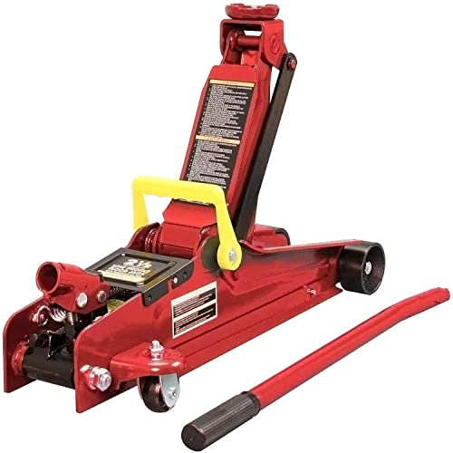 Big RED T825051-1 Torin Hydraulic Low Profile Trolley Floor Jack with Single Piston Quick Lift Pump, 2.5 Ton (5,000 lb) Capacity - Red - size: 2.5 Ton (5,000 lb) single pump quick lift, style: Steel