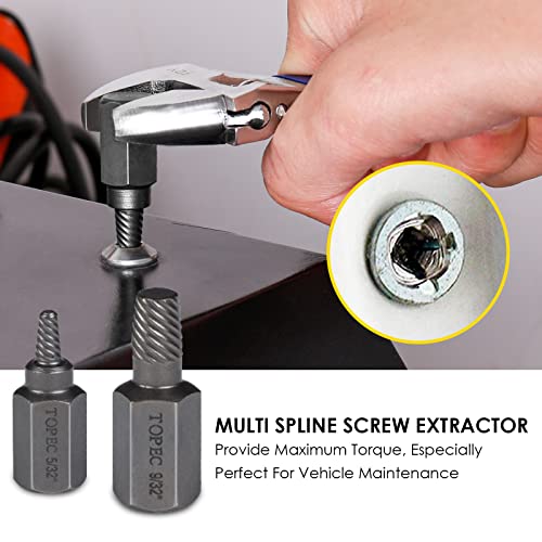 Topec Bolt Extractor Kit, 29 Piece Screw Extractor and Left Hand Drill Bit Set, Easy Out Stripped Lug Nut Remover Socket for Stripped, Damaged, Rounded-Off, Rusted Bolts, Nuts & Screws - size: 29-piece