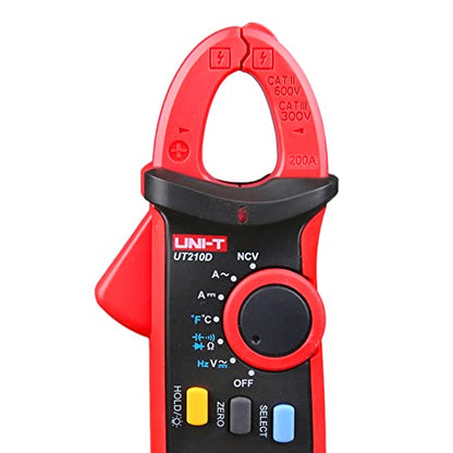 UNI-T AC/DC Clamp Meter UT210D Amp Meter Clamp Multimeter Tester Digital Voltmeter Continuity Tester Capacitor Mini Ammeter HVAC Tool - size: UT210D