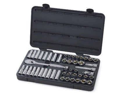 GEARWRENCH 49 Pc. 1/2" Drive 6 Pt. Socket Set, Standard/Deep, SAE/Metric - 80700D - style: 49 piece - 6 point