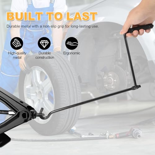 Auto Scissor Lift Jack Handle Replacement, Jack Handle Wrench for Car, Steel Tire Wheel Jack Rod Accessory for Truck, SUV & Trailers