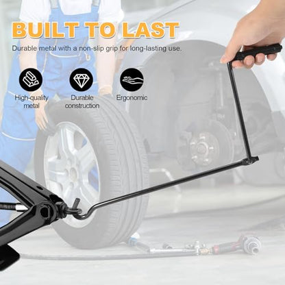 Auto Scissor Lift Jack Handle Replacement, Jack Handle Wrench for Car, Steel Tire Wheel Jack Rod Accessory for Truck, SUV & Trailers