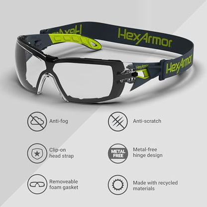 HexArmor MX200G Spoggle Safety Glasses with Anti-Fog Coatings - color: Clear / Trushield-2sf