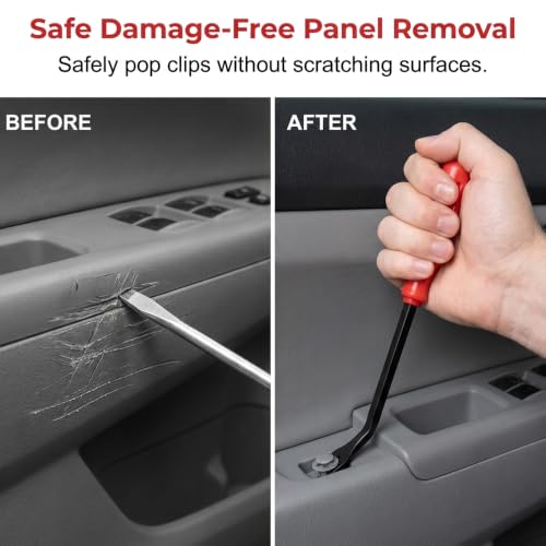 Panel Clip Removal Plier 3Pcs, Trim Removal Tool Kit for Car Door Dashboard Fastener Clip Puller Set (Red) - color: Red