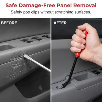 Panel Clip Removal Plier 3Pcs, Trim Removal Tool Kit for Car Door Dashboard Fastener Clip Puller Set (Red) - color: Red
