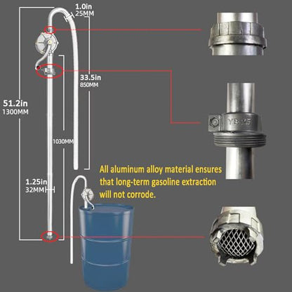 55 Gallon Drum Pump, Barrel Pump for engine oil, diesel fuel, gasoline, kerosene, Hand Pump for 55 Gallon Drum, 50, 5, 15, 30 gal Drum (Red) - color: Red