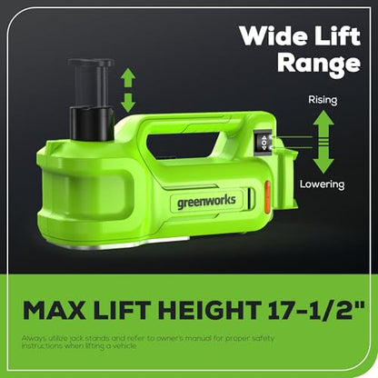 Greenworks 24V Cordless Car Jack Kit, 3 Ton Max Loading For Vehicle Weigh Hydraulic Jack with 2Ah Battery and Charger