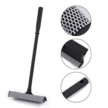 Matthew Cleaning All Purpose Window Squeegee Window Cleaner Tool,Car Squeegee Windshield Cleaning Sponge and Rubber Squeegee,2-in-1 Window Cleaner Sponge(10'') and Soft Rubber with Pole 20’’ (6Pack) - size: 10'' Blade