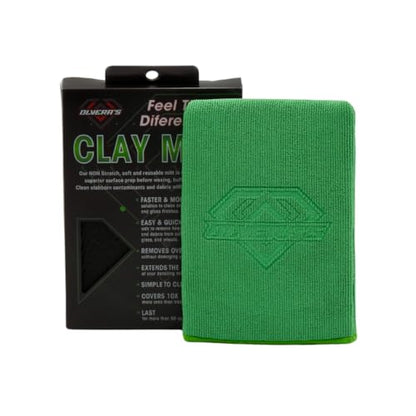 Clay Bar Mitt for Auto Detailing - Fine-Grade Scratch-Free Synthetic Clay Bar - Removes Contaminants, Overspray & Brake Dust - Paint Prep Cleaner for Cars, Boats, Bikes, Glass, & Wheels - 50+ Uses