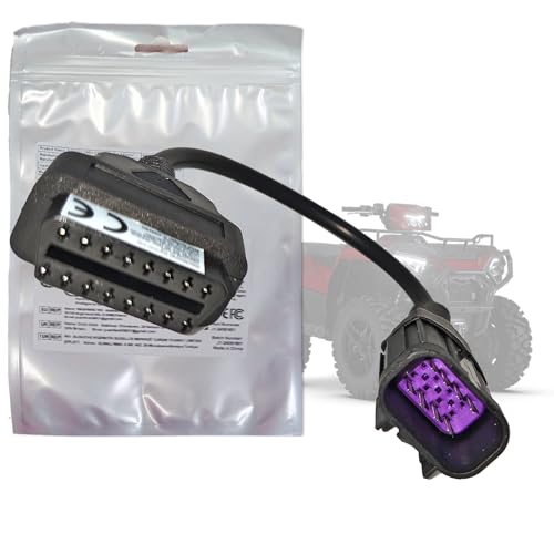 OBDII Motorcycle Adapter Cable - 16 Pin to 8 Pin Polaris Connector for Diagnostic Code Reader Scanner, Fits RZR, Ranger, Slingshot, Sportsman ATV