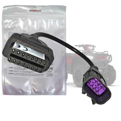 OBDII Motorcycle Adapter Cable - 16 Pin to 8 Pin Polaris Connector for Diagnostic Code Reader Scanner, Fits RZR, Ranger, Slingshot, Sportsman ATV