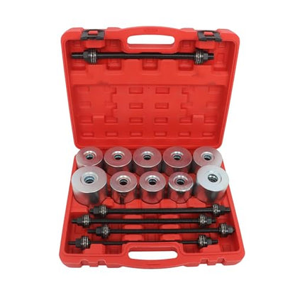27Pcs Universal Bush Bearing Disassembly Installation Tool Kit Press and Pull Sleeve Set for Suspension Wheel Bearing Service