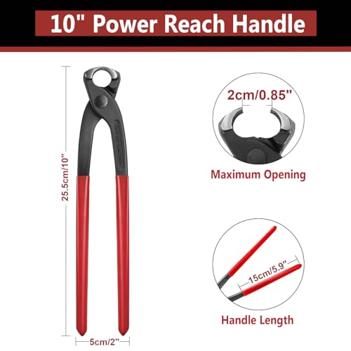 10 Inch Hose Clamp Crimping Tool, Pinch Clamp Pliers with Carbon Steel, Crimp Pliers for Automotive, Home Appliance Line, Plumbing and Industrial Use - size: 254 mm, style: Plier