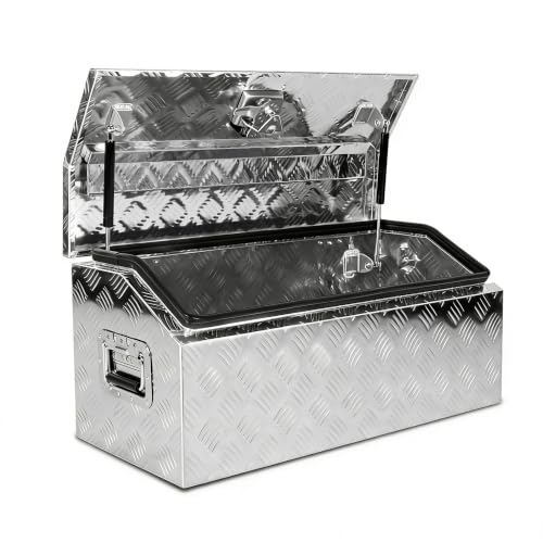 30 Inch Aluminum Trailer Tool Box for Truck Pickup ATV Flatbed RV, 5 Bar Trailer Tongue Tool Box Storage Organizer with Dome Lid, Handle, Lock & 2 Keys, Silver - color: Silver, size: 30" x 13" x 13" - 5 Bar