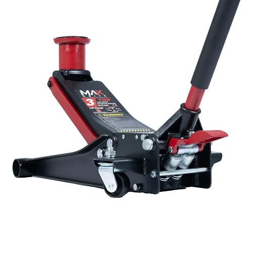 3-Ton (6600lbs) Low-Profile Dual Pistons Heavy-Duty Steel Racing Off Road Floor Jack with Quick Lift Hydraulic Pump, Foot Pedal and Extension Adapter for Car Maintenance