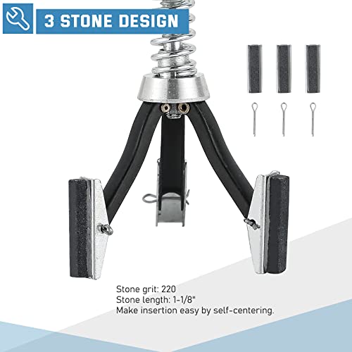 ATPEAM Engine Cylinder Hone Tool Adjustable Deglazer Set for Grinding Holes from 3/4" to 2-1/2" Diameter with Extra 3-Piece 1-1/8" Long Stones 220 Grit - size: 1-1/8''