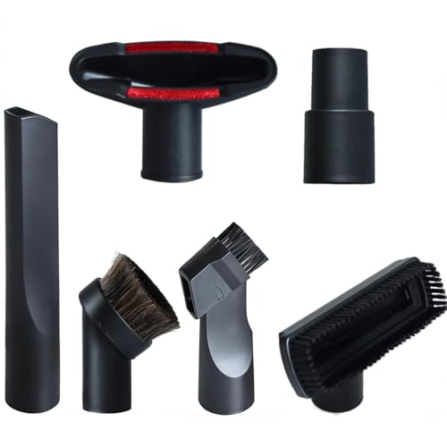 Vacuum Attachments Accessories Cleaning Kit Brush Nozzle Crevice Tool for 1 1/4 inch & 1 3/8 inch Standard Hose 6pcs