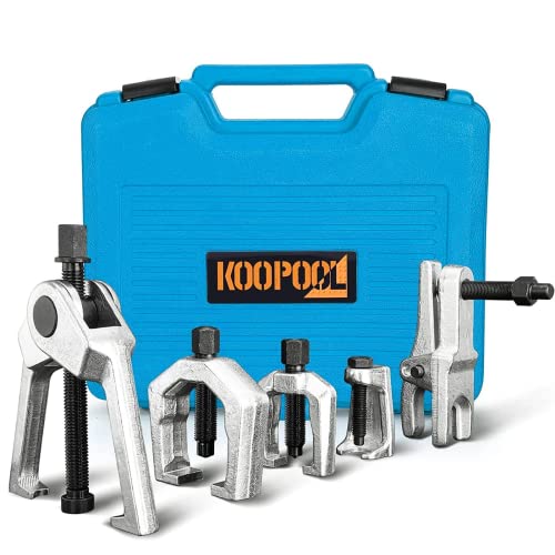 KOOPOOL Ball Joint Separator, Pitman Arm Puller, Tie Rod End Tool,5-in-1 Front End Service Set for Easy Removal of Most Popular Types of Pitman Arms, Tie Rods and Ball Joints(Blue) - color: Blue