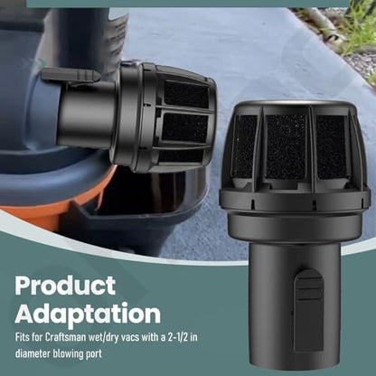 2-1/2 in. Muffler Diffuser Wet/Dry Vac Attachment CMXZVBE38660 Compatible with Craftsman and Ridgid Shop Vacuums, Industrial-Grade Shop Vac Accessories for Noise Reduction