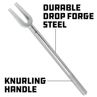 Powerbuilt 21/32-Inch Tie Rod End Puller, Ball Joint Separator – Heavy-Duty Steel, Zinc-Plated for Rust Resistance, Ideal for Professional and DIY Auto Repairs - 648467 - size: 21/32 in.
