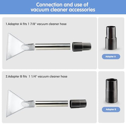 Universal Clear Vacuum Extraction Accessory Compatible with All Shop Vac | come with 1-7/8", 1-1/4" Adapters Wet Dry Vacuum Cleaner Attachments for Upholstery Carpet Cleaning Car Detailing - size: Large
