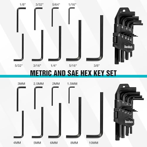 DURATECH 121-Piece Mechanics Tool Kits, Include SAE/Metric Sockets Set, 72-Tooth Drive Ratchet, 40-in-1 Magnetic Screwdriver, and Hex Keys with Carrying Tool Box for Auto Repair