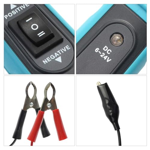 allsun Professional Automotive Circuit Tester,Short Circuit Finder with Buzzer Alarm & LED Light, 6-24V Power Detector Probe with Overload Protection, 5m Cable for Car DIY Repair - size: GMEM285