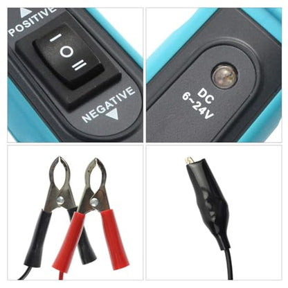 allsun Professional Automotive Circuit Tester,Short Circuit Finder with Buzzer Alarm & LED Light, 6-24V Power Detector Probe with Overload Protection, 5m Cable for Car DIY Repair - size: GMEM285
