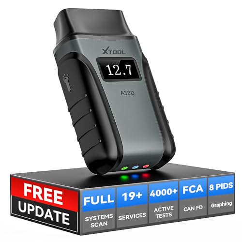 XTOOL A30D Bidirectional OBD2 Scanner Diagnostic Tool Wireless 19 Resets | Lifetime Update Scan Tool,Crank Sensor EPB Throttle Relearn,ABS SRS Transmission,FCA & CAN FD,Full System for iPhone&Android