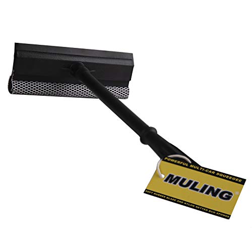 Window Squeegee Cleaning Tool 2 in 1 Window Cleaning Car Squeegee Windshield Cleaning Sponge and Rubber Squeegee,Black, Auto Squeegee