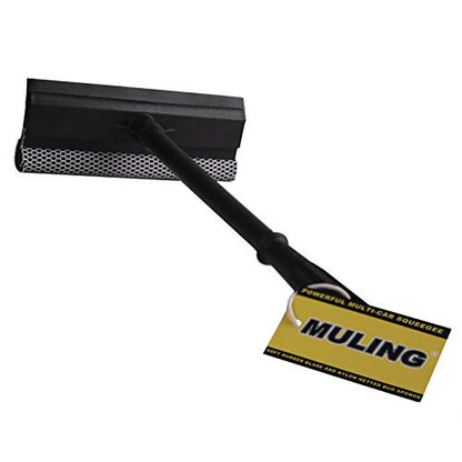 Window Squeegee Cleaning Tool 2 in 1 Window Cleaning Car Squeegee Windshield Cleaning Sponge and Rubber Squeegee,Black, Auto Squeegee