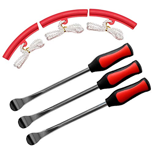 Asooll 11.5" Tire Spoons Set Motorcycle Dirt Bike Tire Changer Levers Kit | Tire Iron Repair Tool with 3 Rim Protectors for Motorcycle,Bike, Lawn Mower & Bicycle Tire Changing - size: 3*11.5”