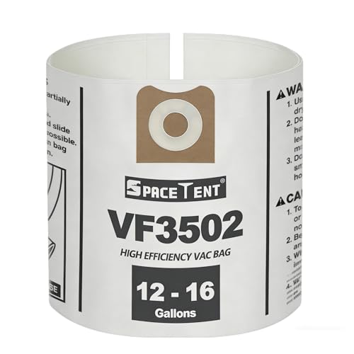 5 Pack VF3502 Replacement for Rigid Shop Vac Bags Size A, compatible with RIDGID 12-16 Gallon Wet/Dry Vacuums, High Efficiency Heavy Duty Dust Filter Bags, Part# 23743 - size: 5PK, style: Heavy Duty