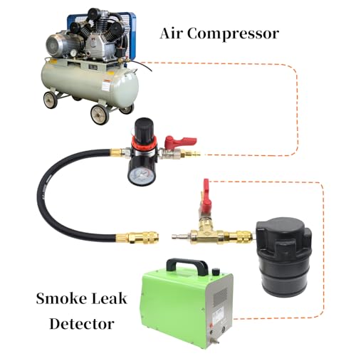 19PCS Turbo System Leakage Tester Kit, Turbo Boost Leak Tester with 8 Pairs of Stepped Adapters (1-1/4'' to 4-1/4'') Air Pressure Gauge Cooling System Radiators Intercoolers Hose Leaks Test - size: 19pcs