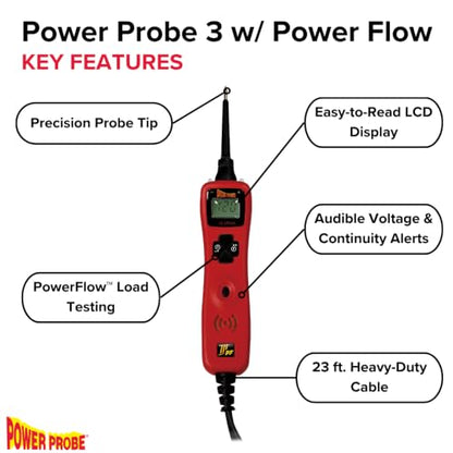 Power Probe 3 Circuit Tester with PowerFlow™ Load Testing (PP3PFRED)