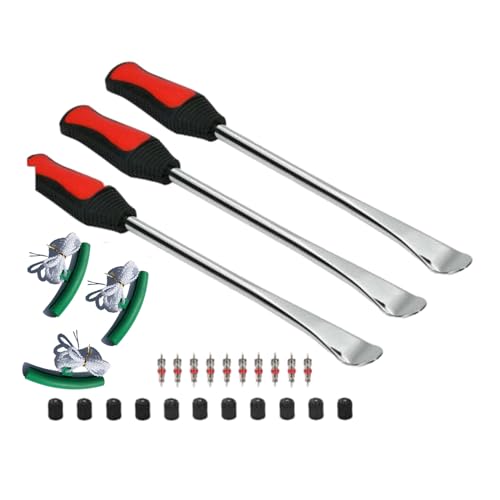 Tire Levers Spoon Set, Heavy Duty Motorcycle Bike Car Tire Irons Tool Kit with Rim Protector Car Motorcycle Tyre Repair Lever Tyre Spoon Changing Tool - color: Green, size: I