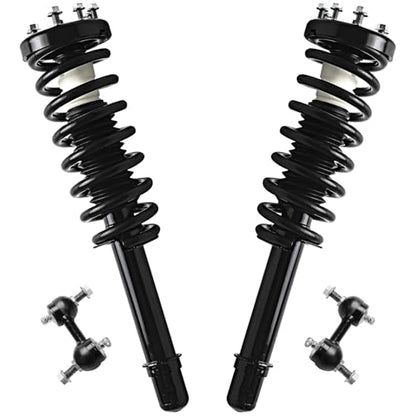 Detroit Axle - 4pc Front Struts for 2004-2008 Acura TSX, 2 Struts w/Coil Spring Assembly 2 Sway Bar End Links 2005 2006 2007 Replacement Quick Install Ready Strut Shocks Assembly - size: 4QS47298/ sway kit