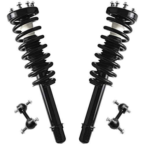 Detroit Axle - 4pc Front Struts for 2004-2008 Acura TSX, 2 Struts w/Coil Spring Assembly 2 Sway Bar End Links 2005 2006 2007 Replacement Quick Install Ready Strut Shocks Assembly - size: 4QS47298/ sway kit