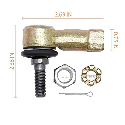Tie Rod Ends Kit, Compatible With 1999-2008 Honda Sportrax 400, 2009-2014 Honda Trx400X, Ball Joint Set, ATV UTV Part Accessories, 2 Tie Rods and 4 Tie Rod Ends - size: Honda