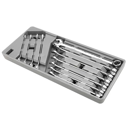Ingersoll Rand 11 Piece Long Pattern Metric Combination Wrench Set, 8–19mm, Premium Chrome Vanadium Steel, 5° Offset Box End, Extra-Long Handles, with Molded Storage Tray – 752057X - style: Metric Wrench