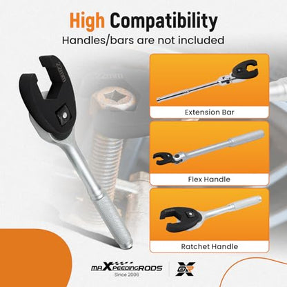 maXpeedingrods Crows Foot Wrench Set 1/2" and 3/8” Drive Flare Nut Crowfoot Set, 19 Pcs 8-32 mm 6 Point Crows Feet Wrenches, Large & Small Metric Flare Nut Tool Kit for Nut Removal and More