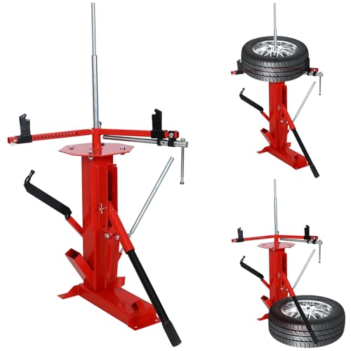 Multi Manual Tire Changer Machine Portable Hand Bead Breaker Mounting Tool Heavy Duty Tire Changer for Motorcycle Gocart Trailer Bike ATV Truck 4" to 21" Tires