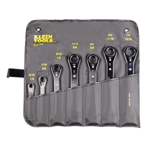 KLEIN TOOLS 68222 Ratcheting Box Wrench Set, 7-Piece, Made in USA - size: 7-Piece