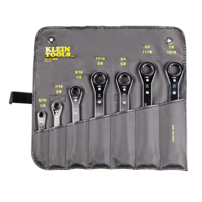 KLEIN TOOLS 68222 Ratcheting Box Wrench Set, 7-Piece, Made in USA - size: 7-Piece