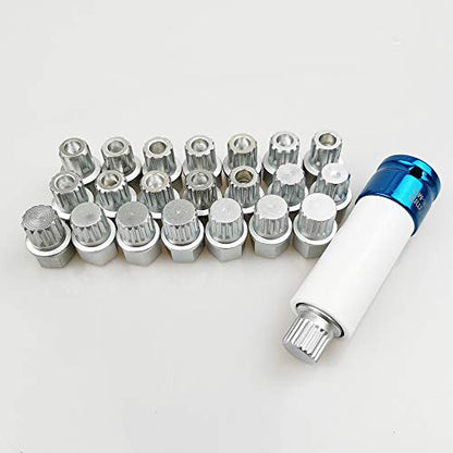 23pcs Wheel Lock Lug Nut Remover Kit Automotive Wheel Anti-Theft Screw Removal Key Socket Set with Adapter for VW